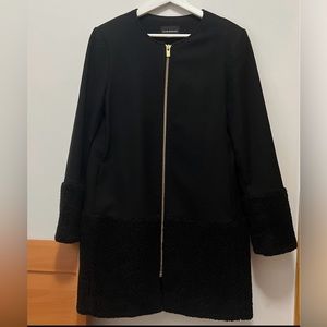 Club Monaco Women's Black Faux Shearling Coat